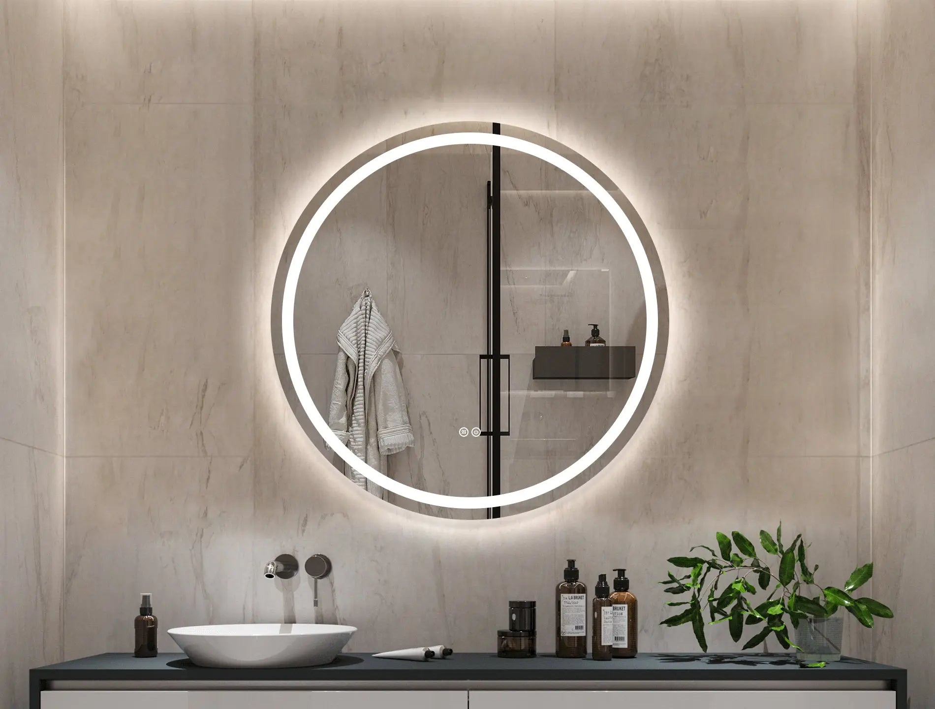 Round Backlit LED Bathroom Mirror With Light SY91071 SY