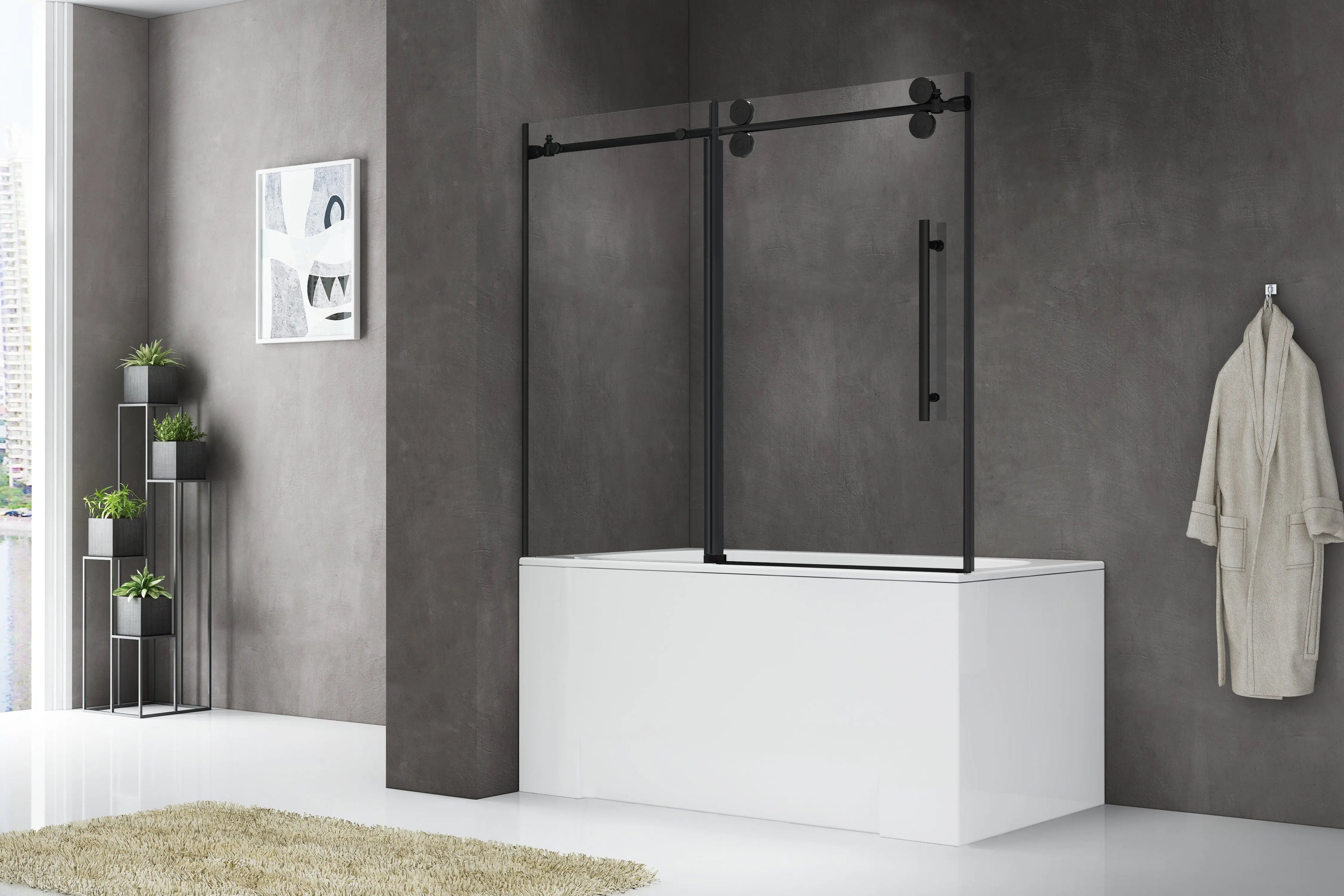 Framed Bypass Bathtub Shower Doors SY98212 SY