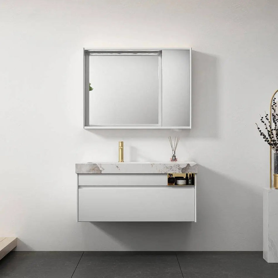 Modern Bathroom Vanity with Stylish LED Mirror Cabinet - SY & CO. INTERNATIONAL TRADING CORP.