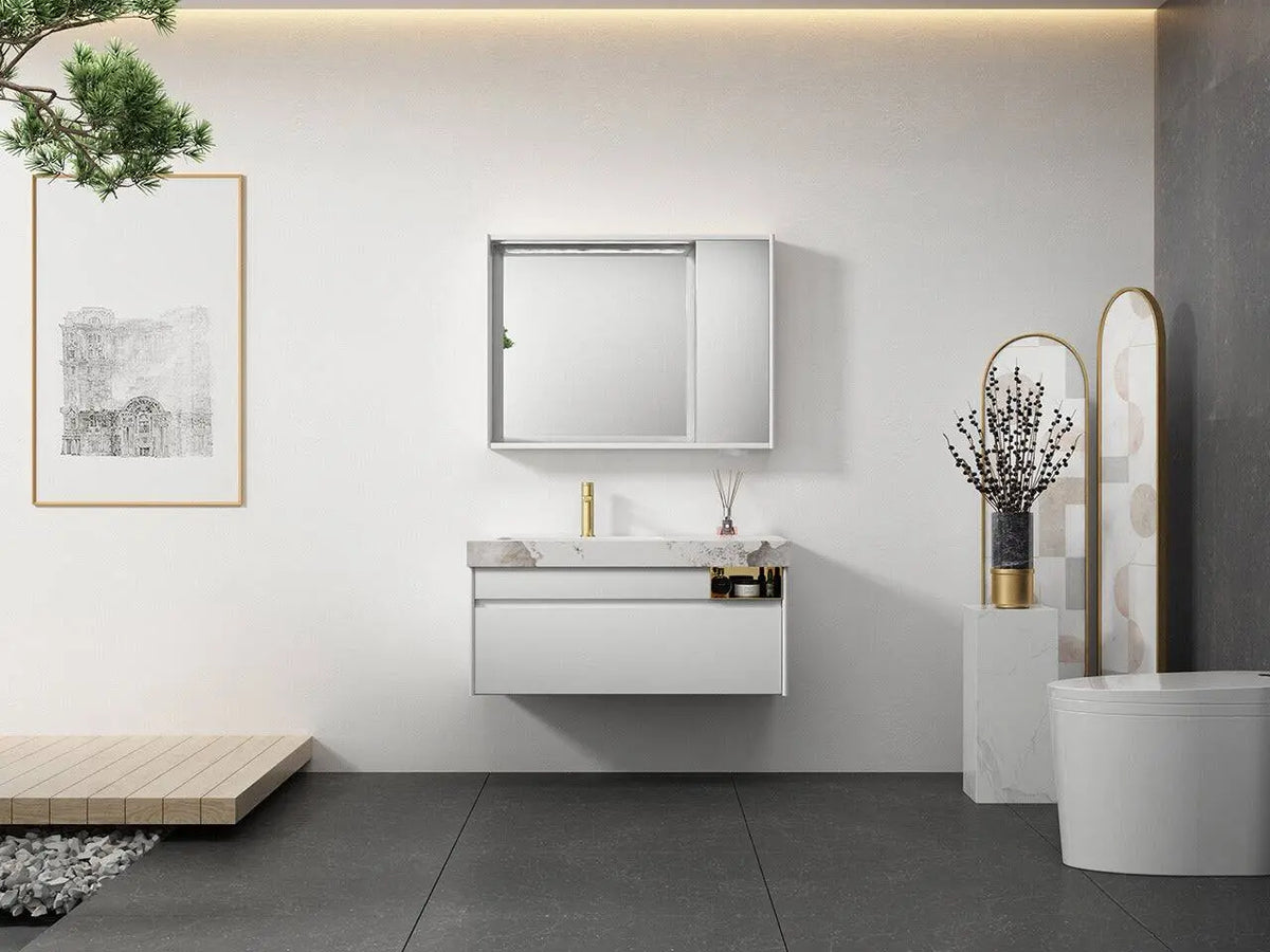 Modern Bathroom Vanity with Stylish LED Mirror Cabinet - SY & CO. INTERNATIONAL TRADING CORP.